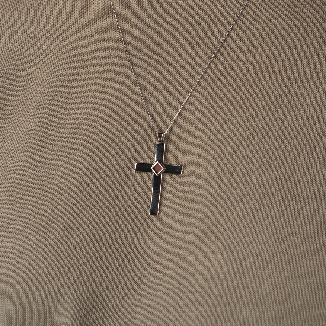 Halo Cross Pendant Necklace