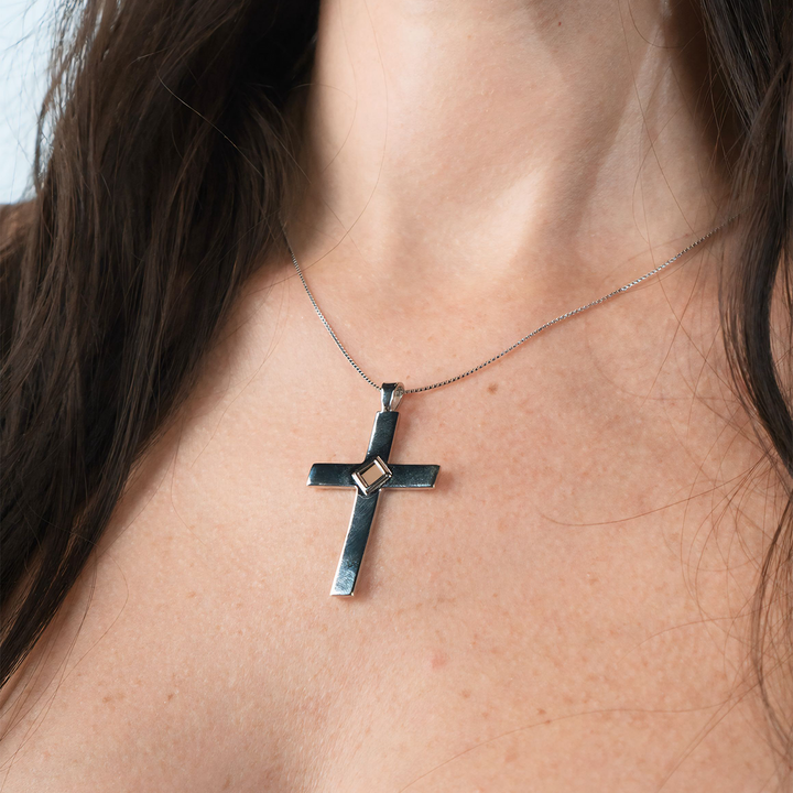 Halo Cross Pendant Necklace